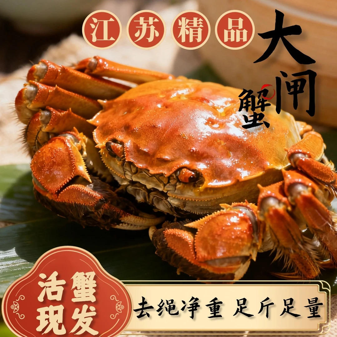 【活蟹】江苏精品大闸蟹公5.5-5.2两母4.5-4.2两各5只顺丰京C