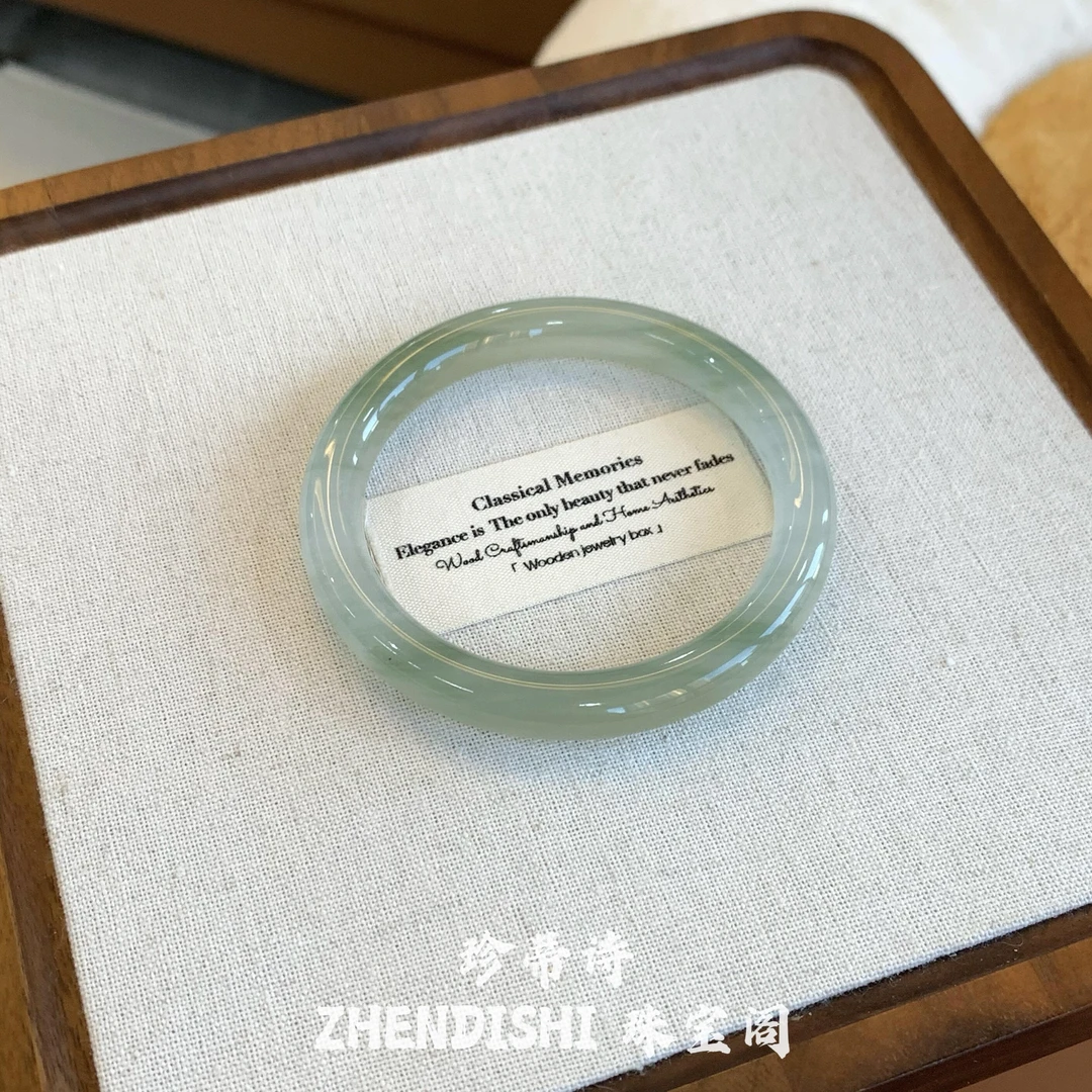 纯天然天山翠手镯叮当镯新疆金丝玉不知春玉镯子新中式正品送礼物