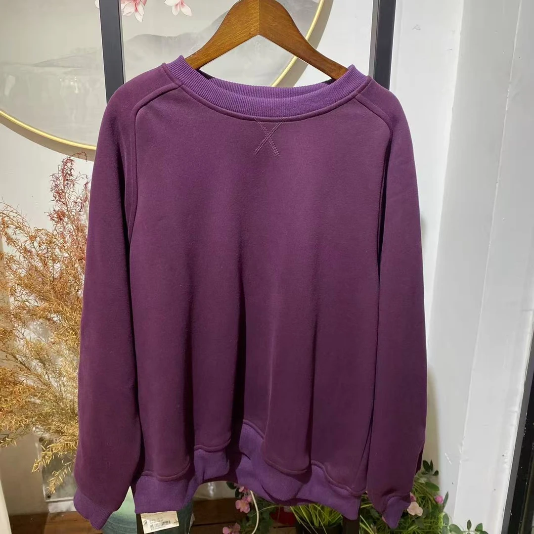 女纯色秋冬季圆领宽松型宽松卫衣简约时尚秋季秋冬