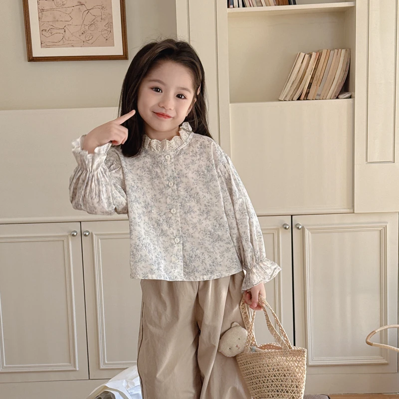 【枕溪】WWLLkids定制2025春装女童衬衫女宝宝衬衫韩版洋气娃娃衫