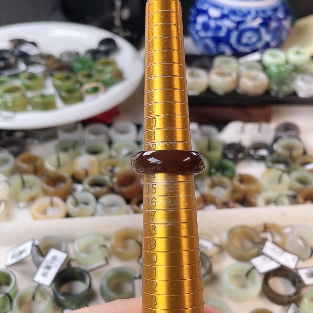 未镶嵌戒指和田玉（糖玉）x23红糖轮胎16.8不退换
