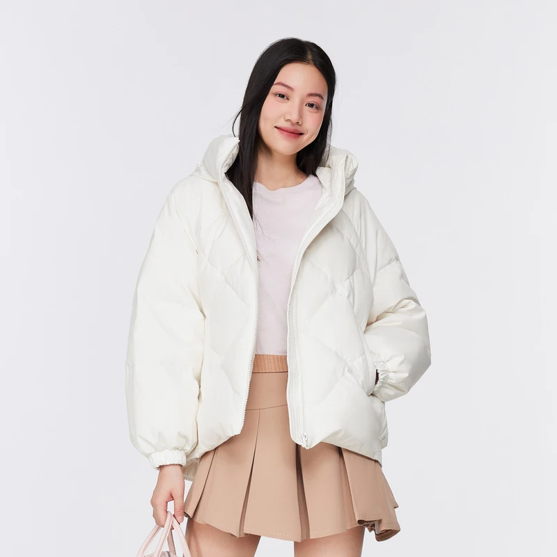 【好羽绒】波司登官方新款潮流抗菌保暖女款羽绒服连帽冬季轻暖感