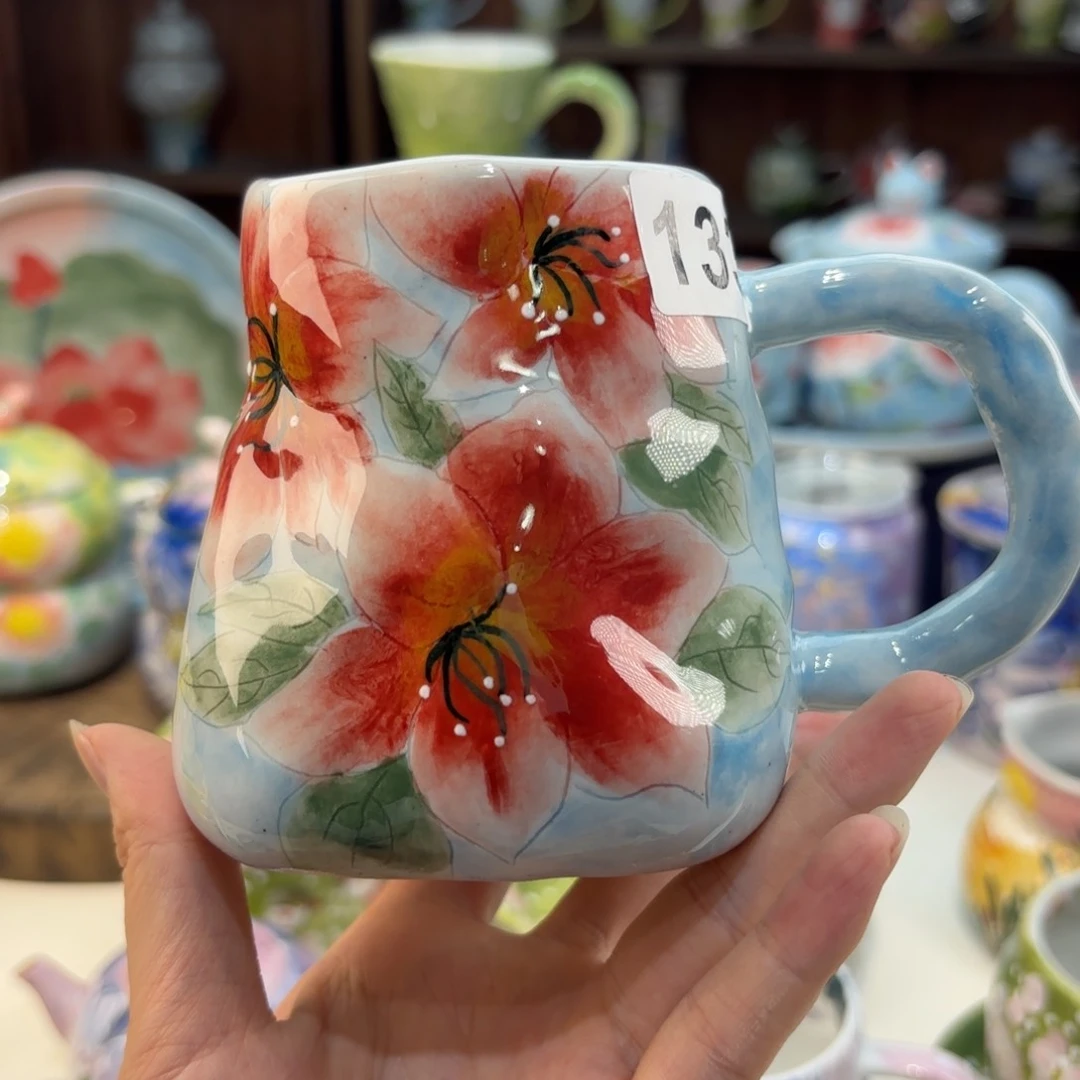 瓷片景德镇手绘高温釉下彩陶瓷茶具