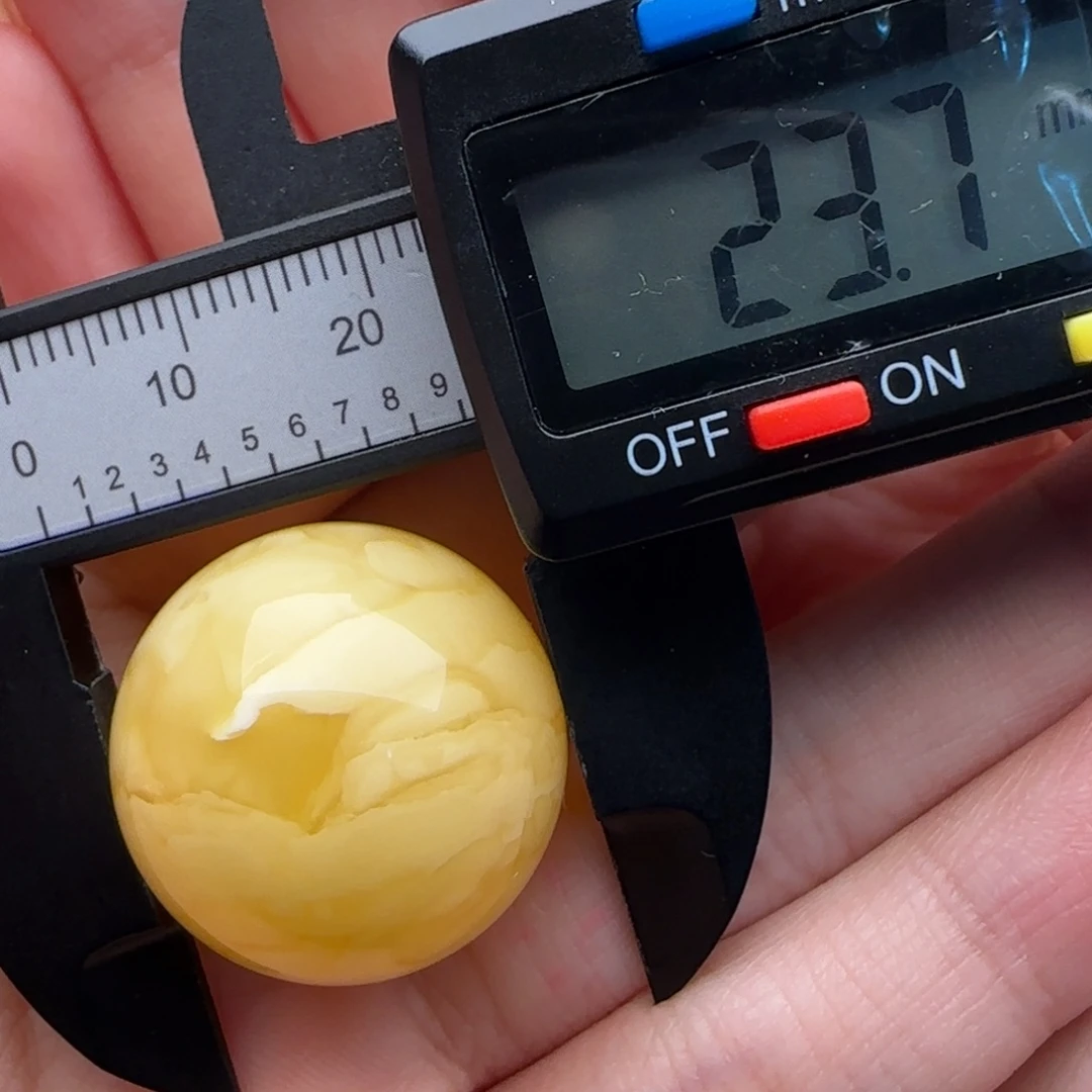 蜜蜡未镶嵌裸石微瑕飘花圆珠