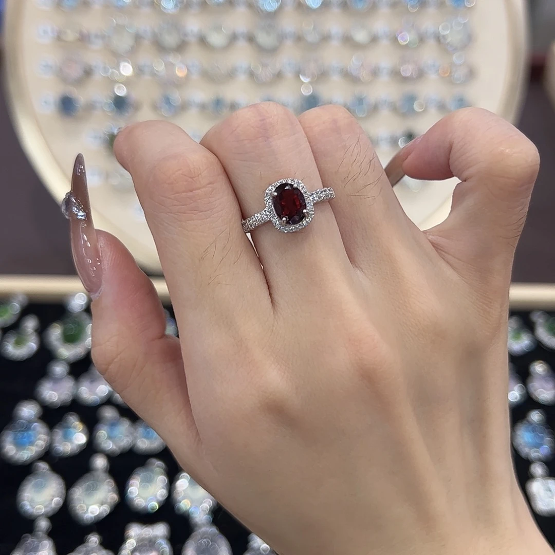 蛇纹石玉银S925镶嵌戒指