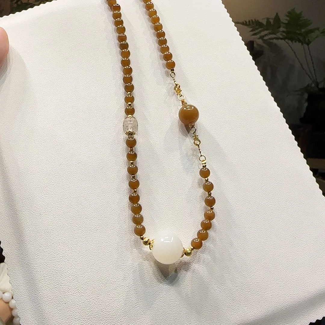 和田玉（糖玉）未镶嵌项链6mm