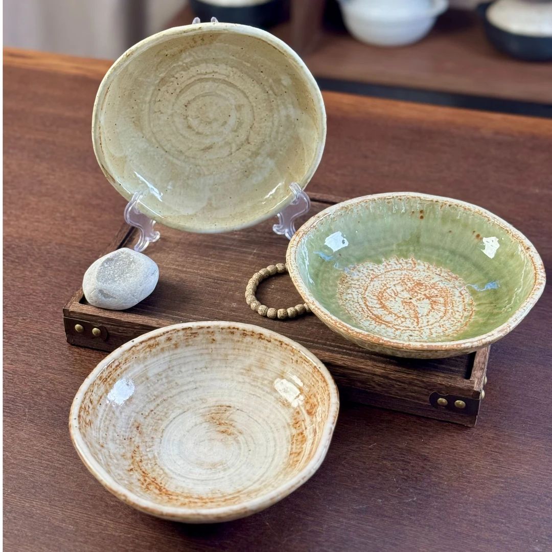 【味里香系列】粗陶复古餐盘家用大容量侘寂风禅意碗碟壶承异形盘