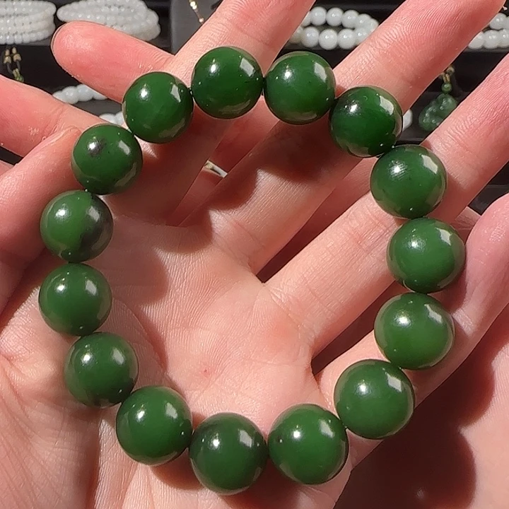 和田玉（碧玉）未镶嵌手串卡14