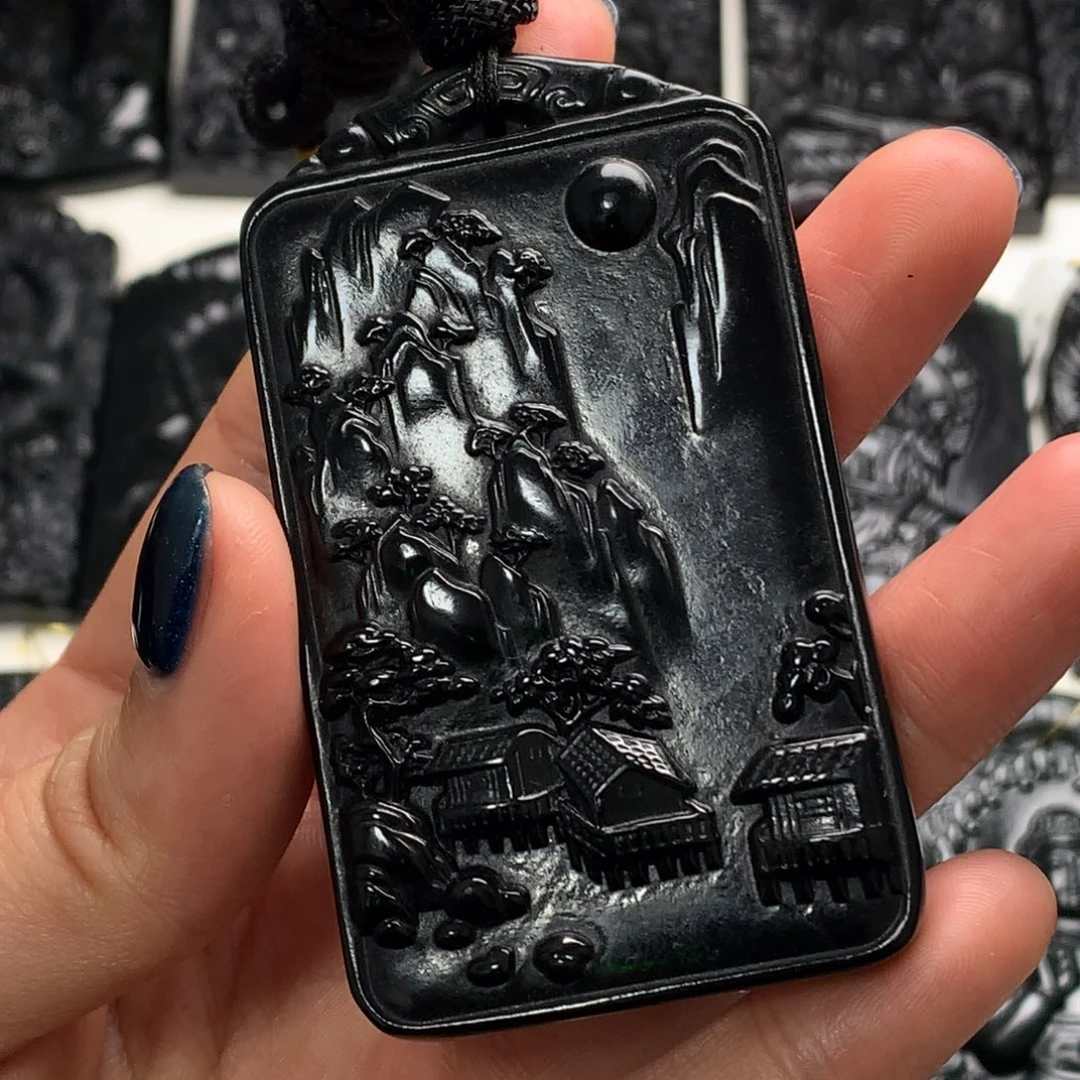 天然a货钢琴黑挂件