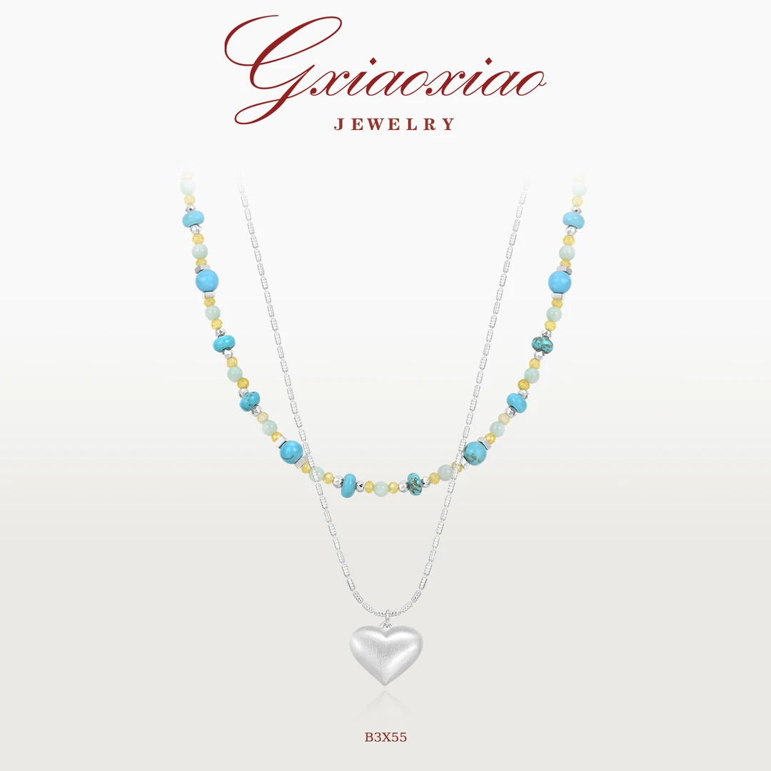 G XIAOXIAO 镀K金 气质百搭优雅叠搭爱心项链 B3X55