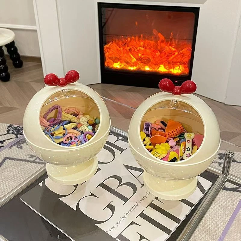 粉扑收纳盒可爱防尘梳妆台口红气垫置物架化妆品美妆蛋收纳M658