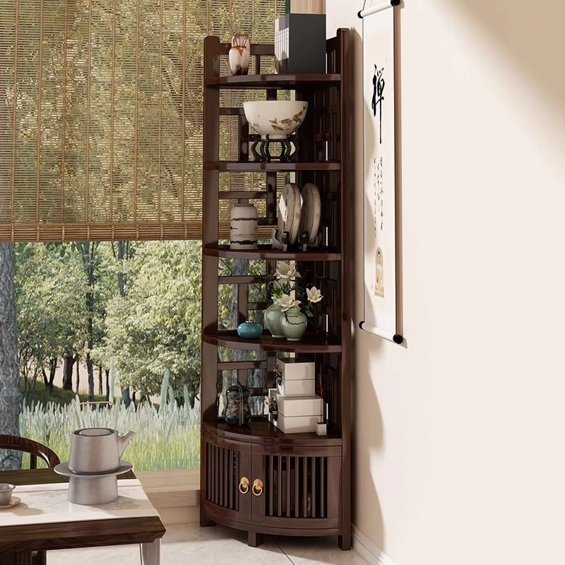 博古架中式转角置物架茶室茶叶放置架省空间多层紫砂壶摆放架书架