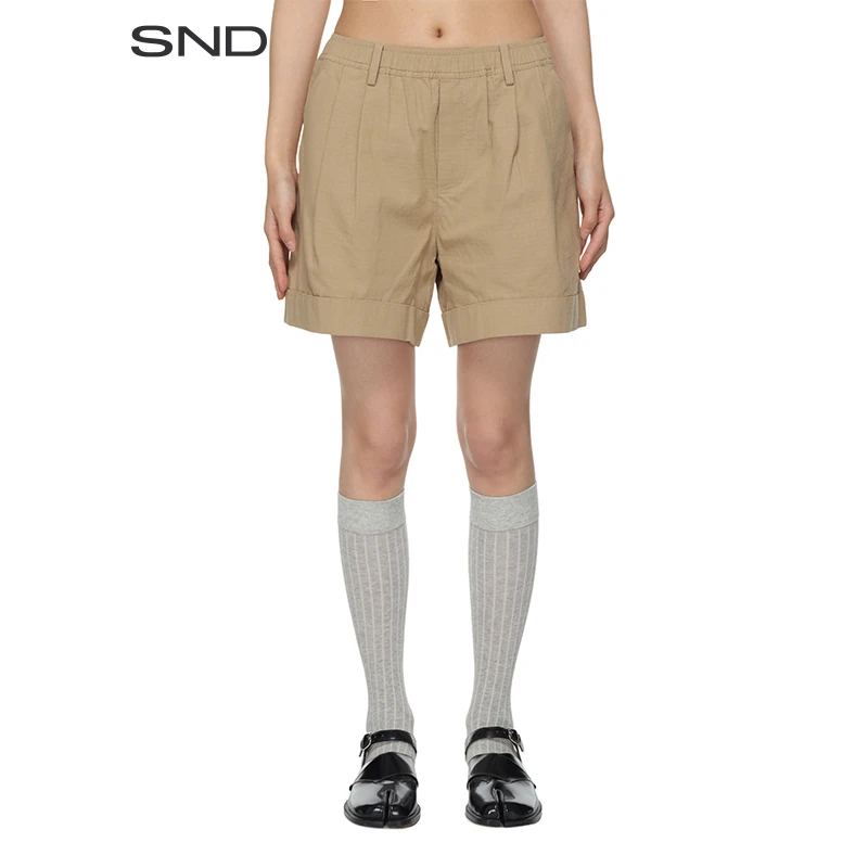 【SNDSHORT SENTENCE设计师品牌】SND SS25 弹力腰卷边短裤