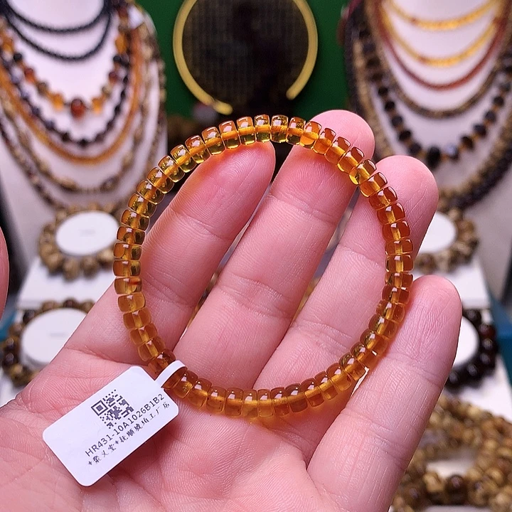 琥珀未镶嵌裸石6+精工直切金珀