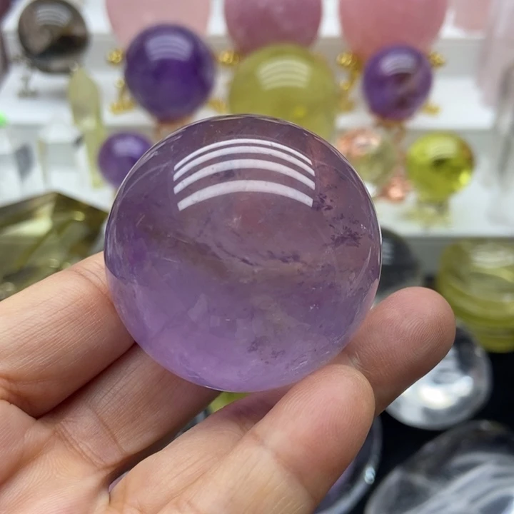 摆件未镶嵌水晶紫水晶球4.38cm