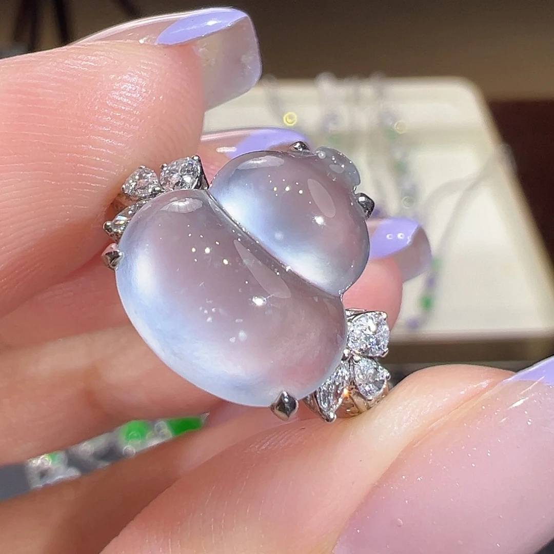 翡翠18K金镶嵌戒指翡翠