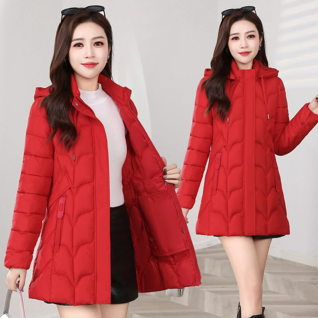 2025爆款棉服女中长款新款洋气显瘦冬季棉衣时尚加厚保暖外套棉袄