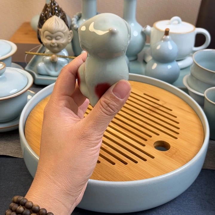 茶宠仿古风格与自然风印花图案