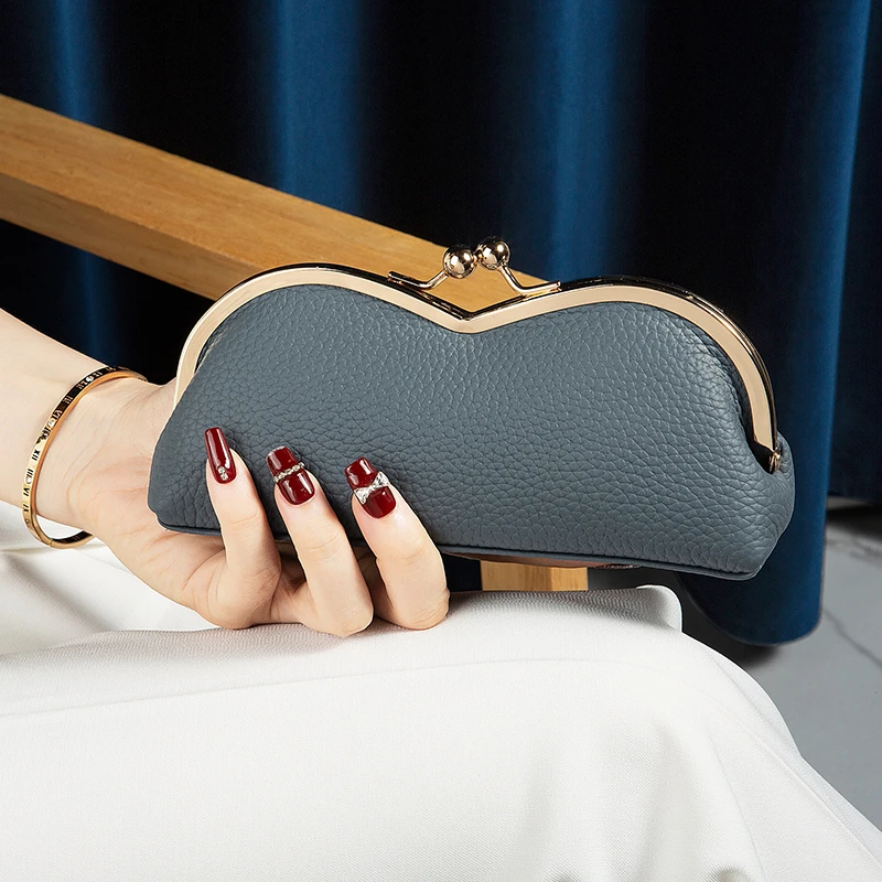 真皮便携硬币包卡包纯牛皮时尚夹子眼镜包太阳镜包墨镜包老花镜包