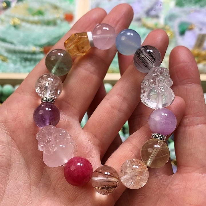 烟晶手链未镶嵌手串