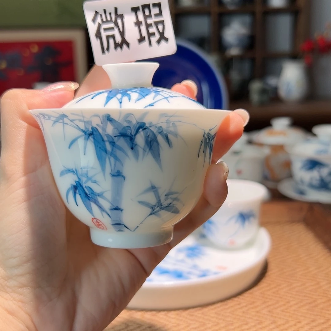 【闪购商品】微瑕 手绘 盖碗