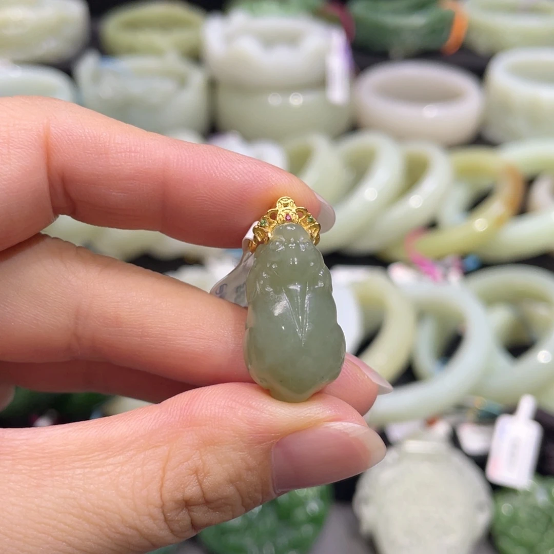 和田玉银S925镶嵌颈饰