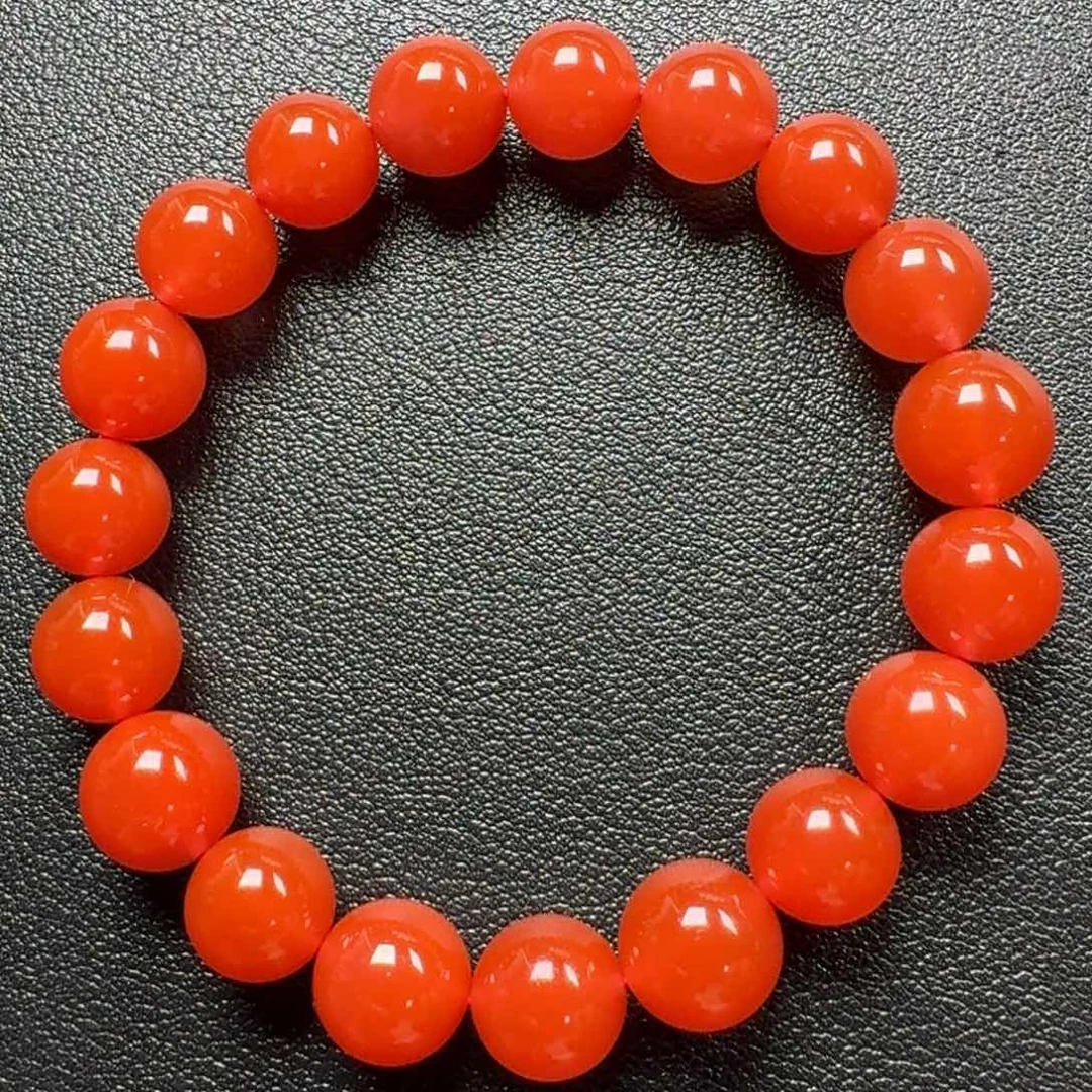 南红玛瑙未镶嵌圆珠手串10+