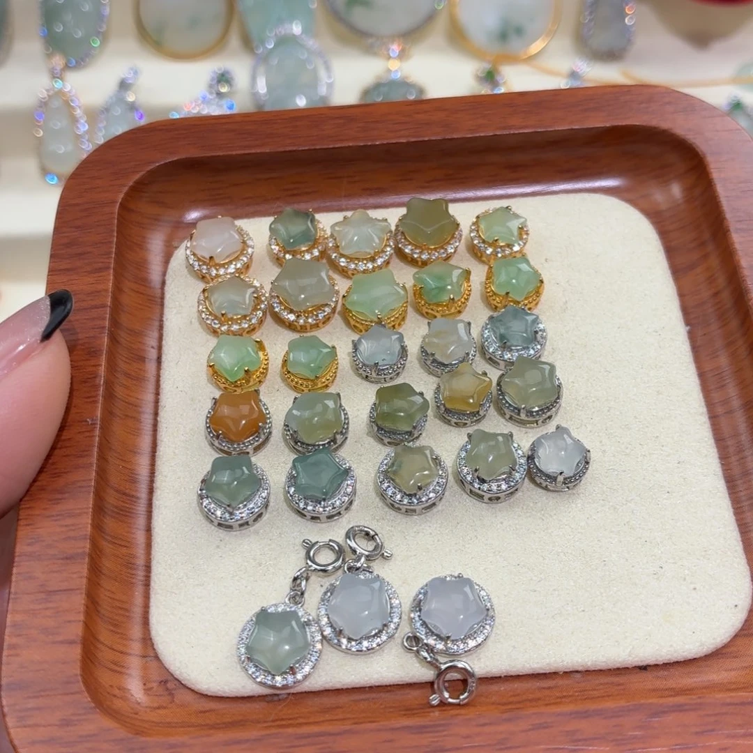 翡翠银S925镶嵌颈饰88一个单个可挑