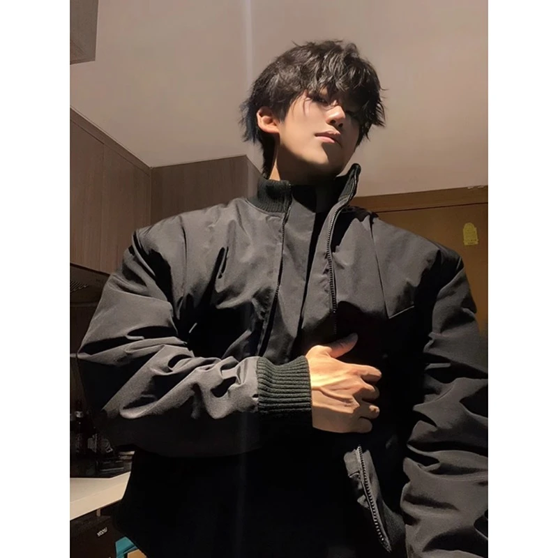 cleanfit飞行夹克棉服男冬季短款美式立领棉衣外套情侣夹棉棒球服