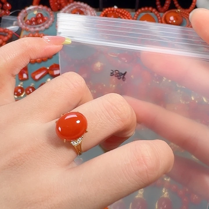 南红玛瑙银S925镶嵌耳饰