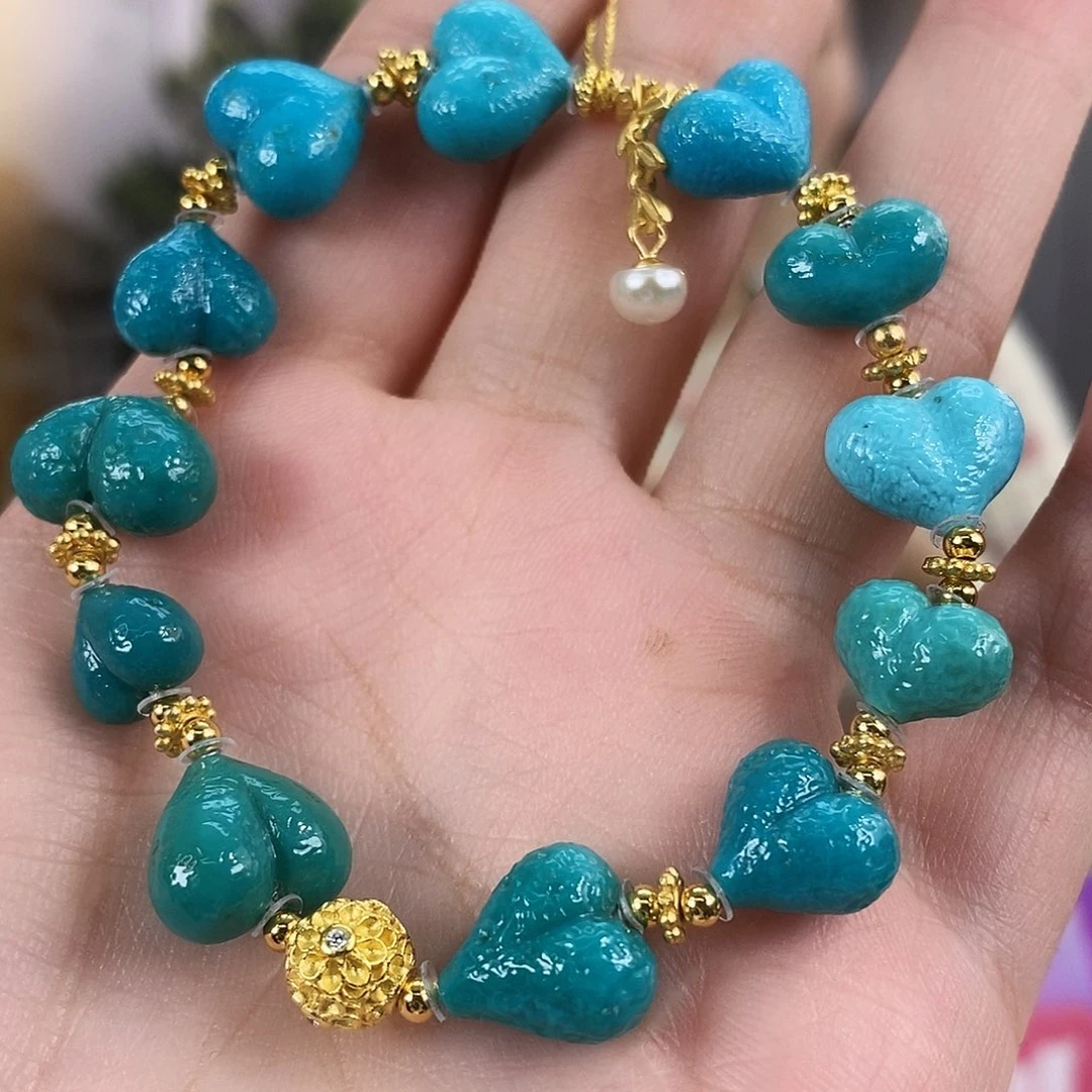 绿松石银S925镀金镶嵌珠宝奇石