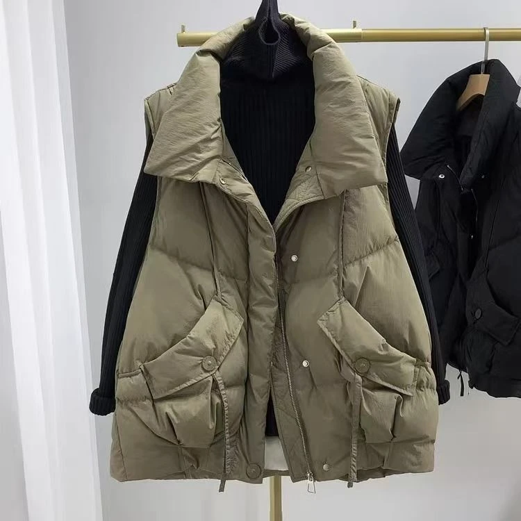 新款大码棉服马甲女外穿洋气秋冬2025新款无袖坎肩立领外套