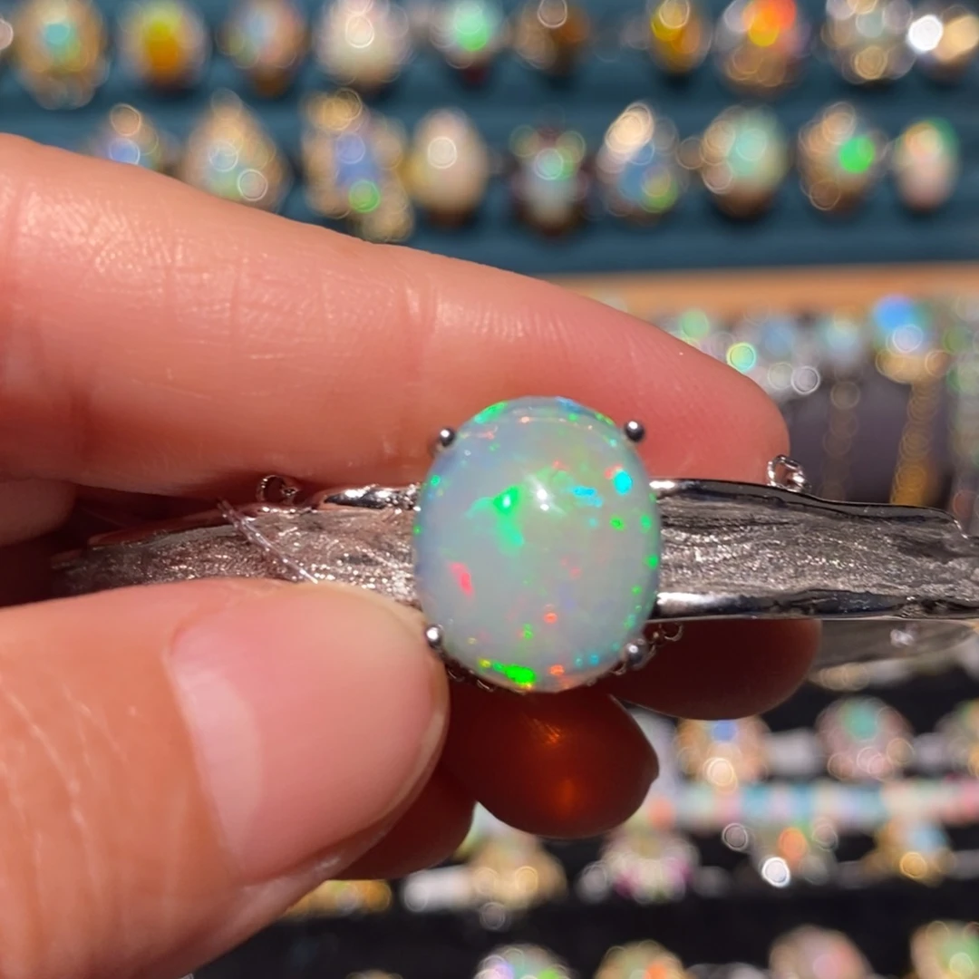 欧泊银S925镶嵌手镯