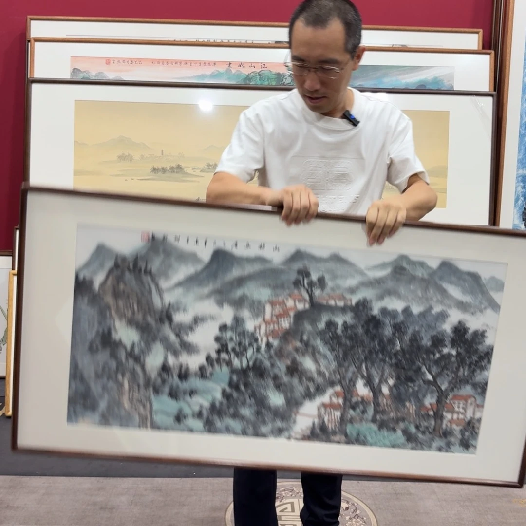 国画带框绘画120/60尺寸