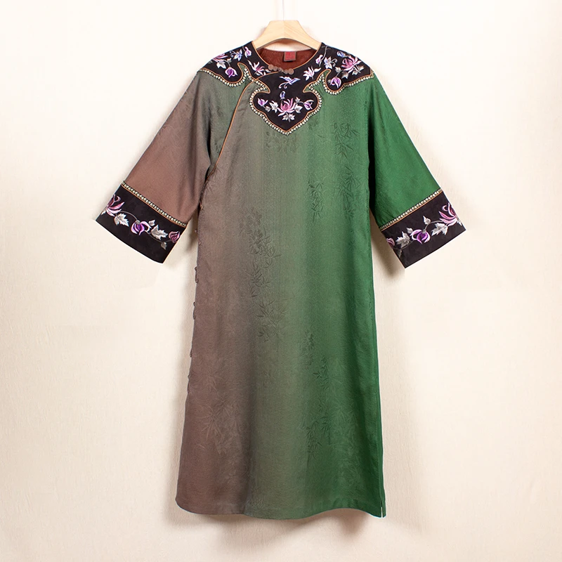 【青城烟柳】香云纱中国风桑蚕丝夏款新中式民国风古法袍子