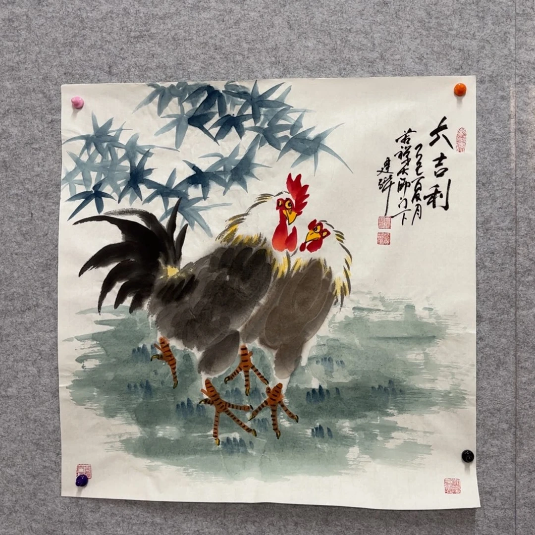 国画花鸟等多种鸟类的栖息金妹