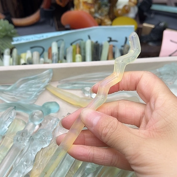 蛇纹石玉未镶嵌发簪