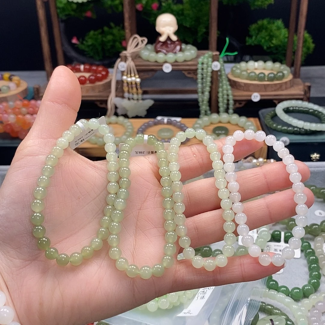 和田玉手链未镶嵌微瑕