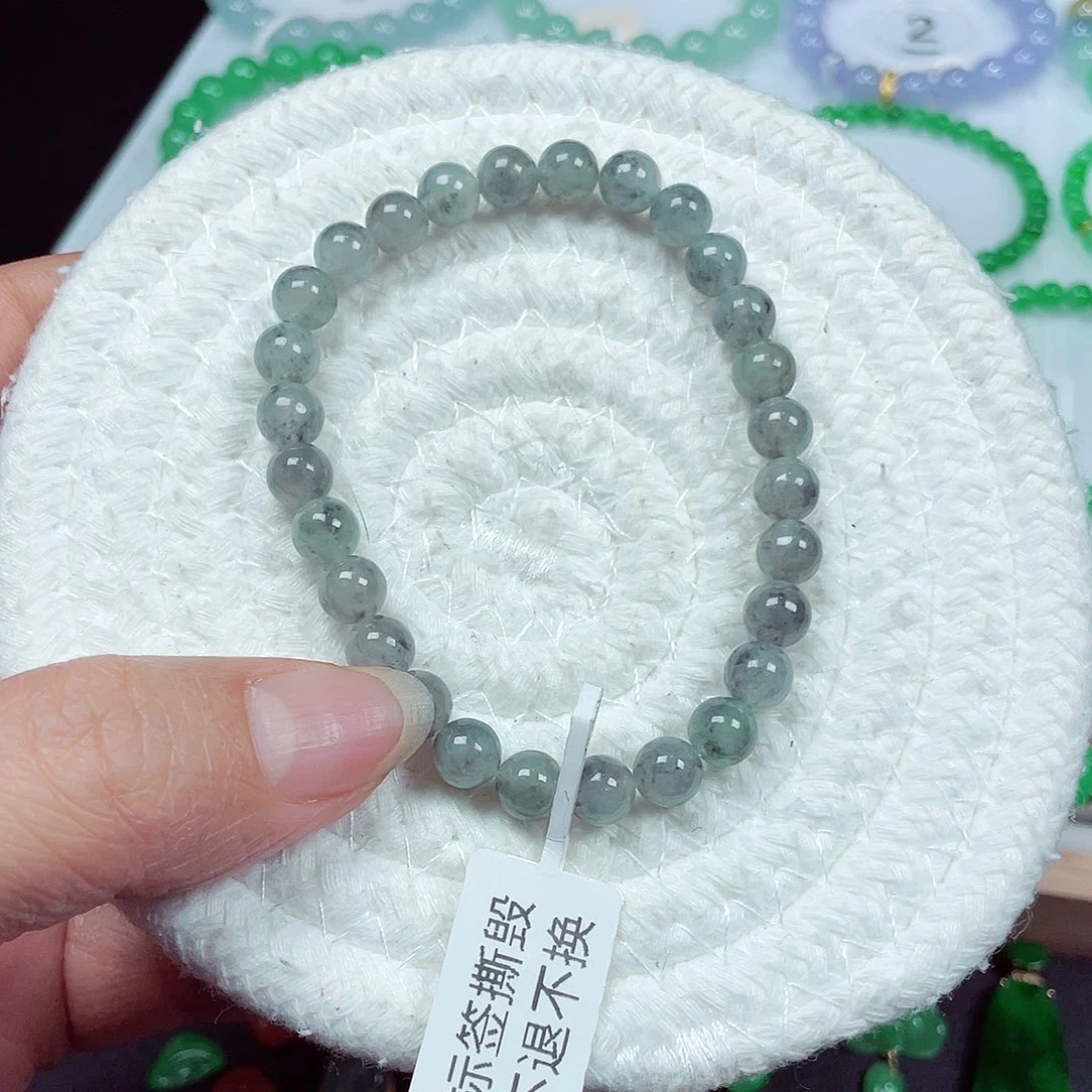 翡翠未镶嵌手链天然缅甸翡翠A货卡6.7