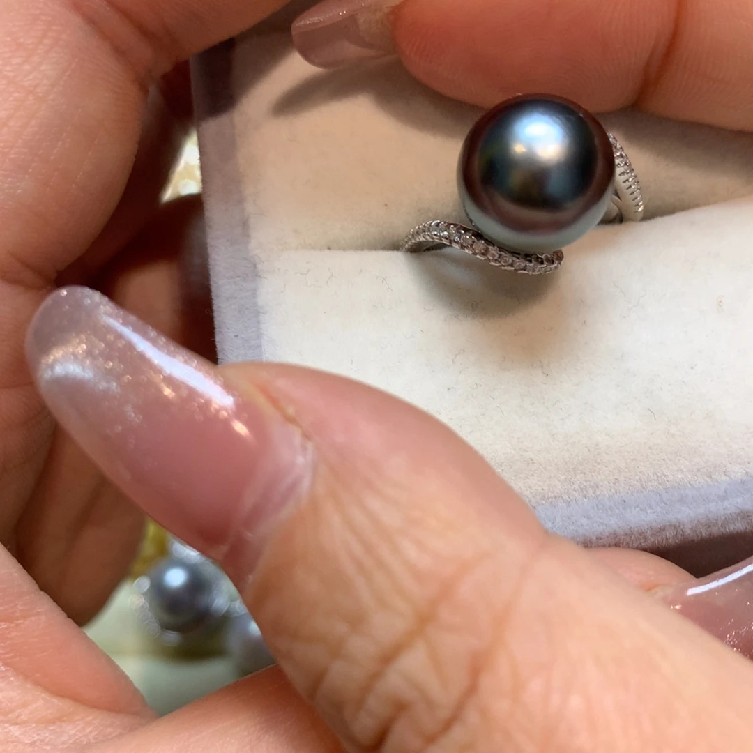 海水珍珠戒指银S925镶嵌
