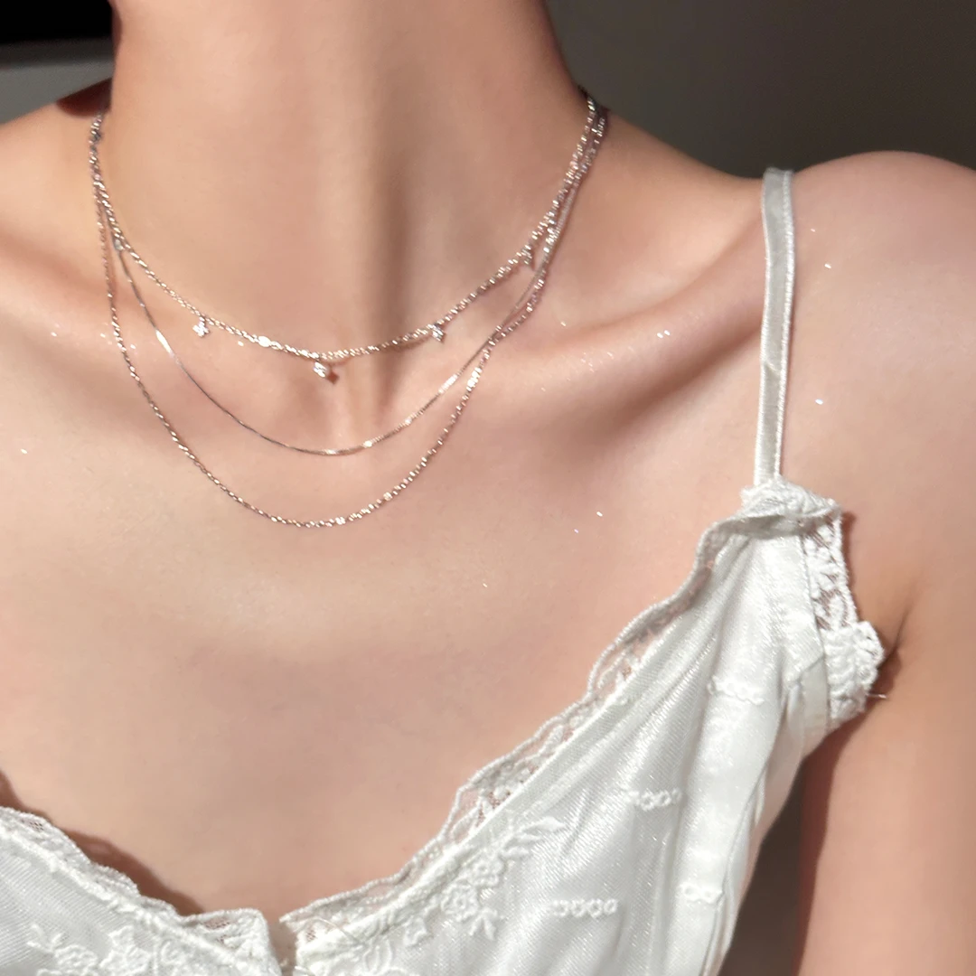 链子925银 繁星点点项链女多层叠戴轻奢小众设计感冷淡风锁骨链