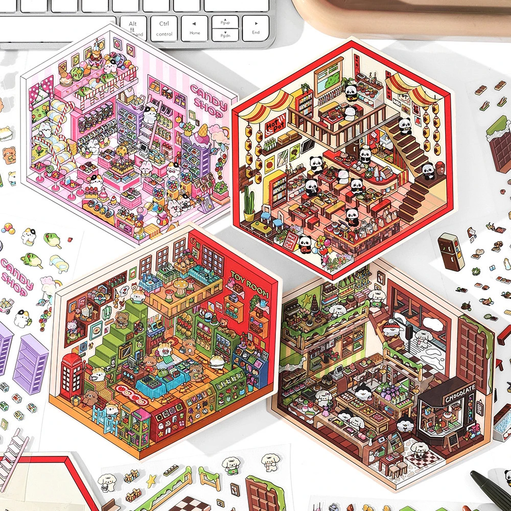 Infeel.Me立体造景贴纸 今日营业中第四弹系列 手账DIY装饰贴纸