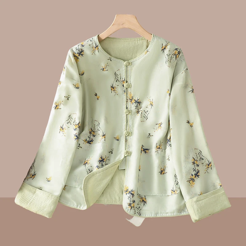 新中式国风撞色盘扣两面穿外套女2025新款复古高端改良唐装上衣