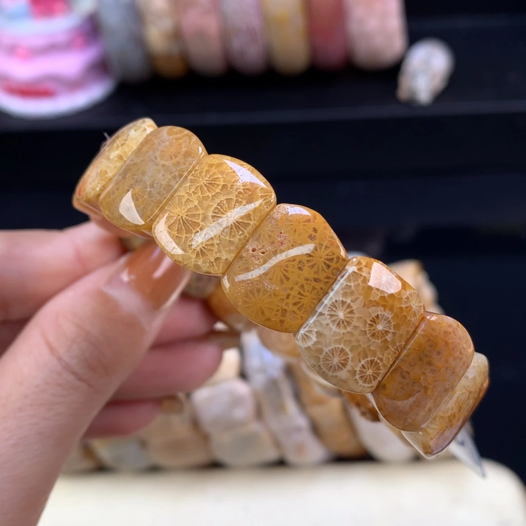 硅化珊瑚（珊瑚玉）未镶嵌颈饰五折手牌（38号）