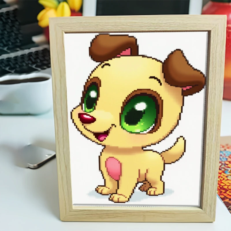 新款十字绣卡通可爱十二生肖狗线绣卧室客厅儿童房DIY手工自己绣