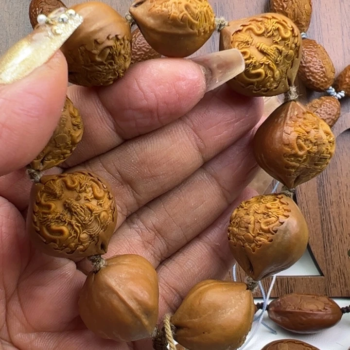 橄榄核手串/手链2.1水晶核龙财神