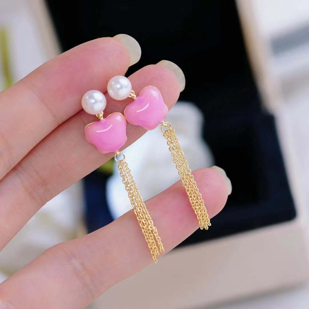 优雅流苏天然淡水珍珠耳环，尽显温柔气质轻奢长款