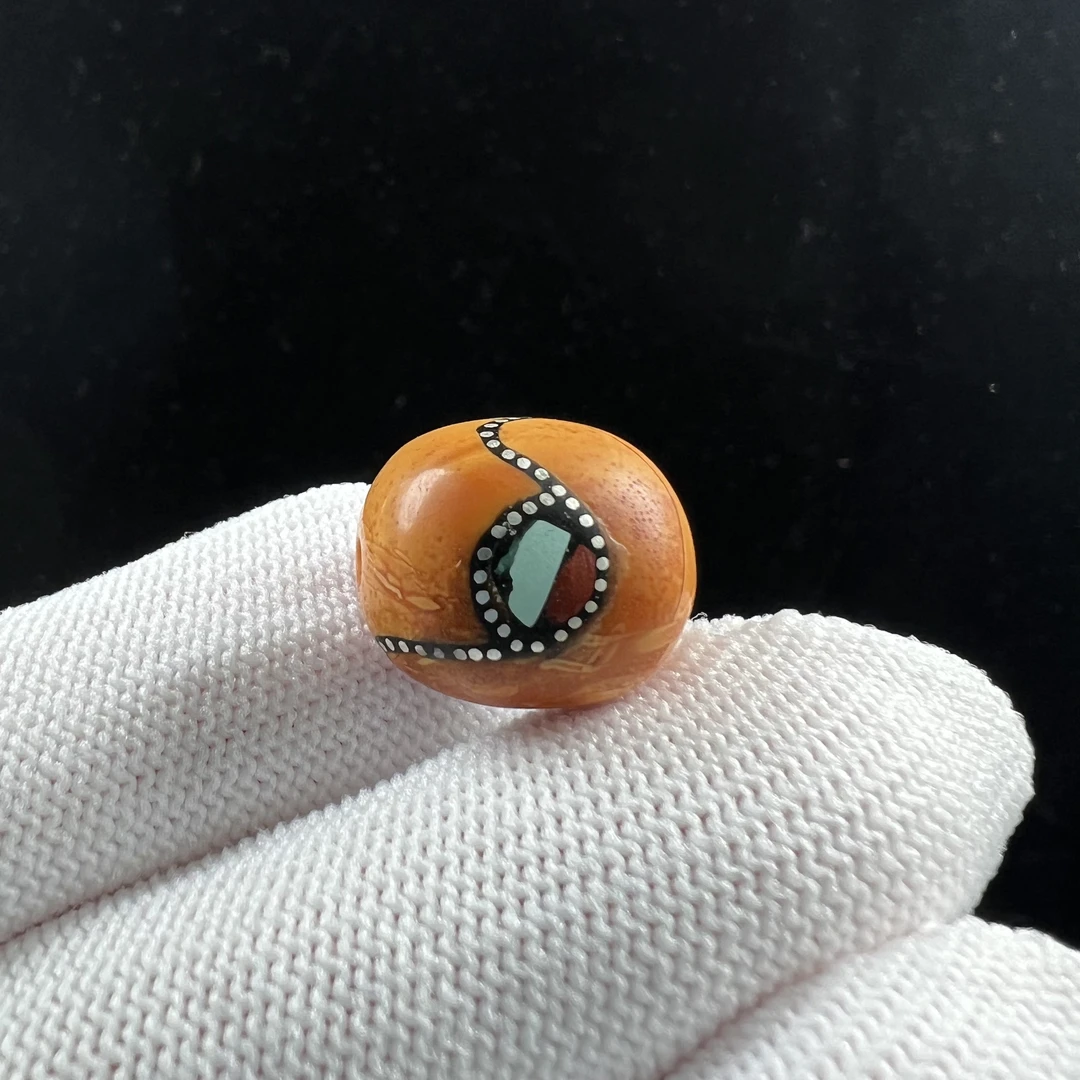 Y6093天然原矿蜜蜡 老蜡枣珠14.3x16mm 2克抖音基地质检发货