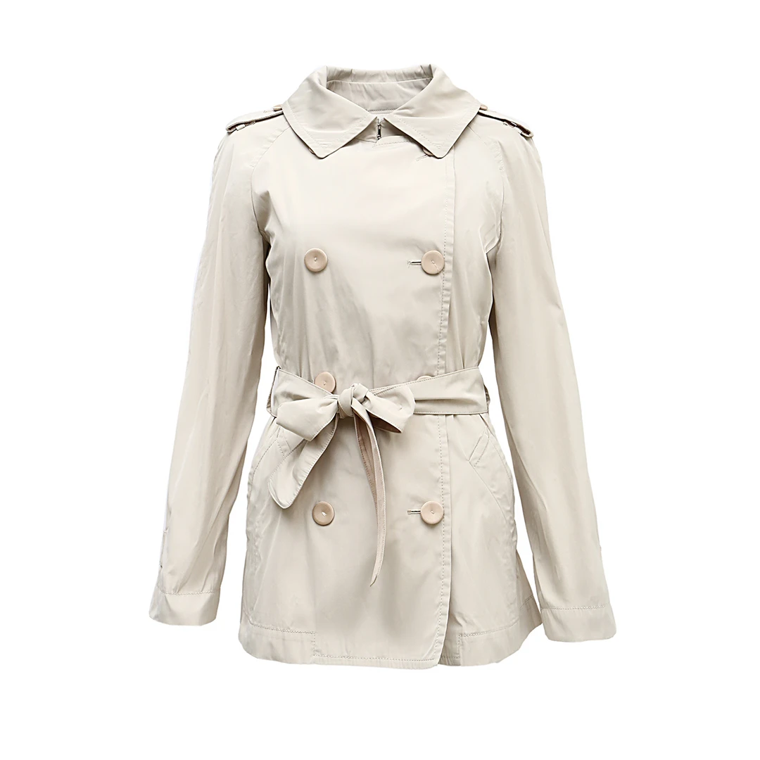 99新 MaxMara 小花Jerry活动风衣外套 米白色