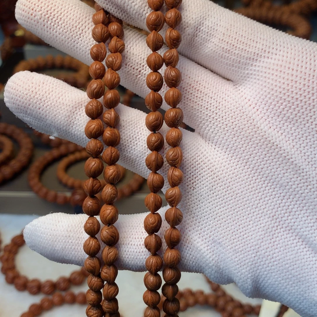 一***染手串桃核秦岭龙纹